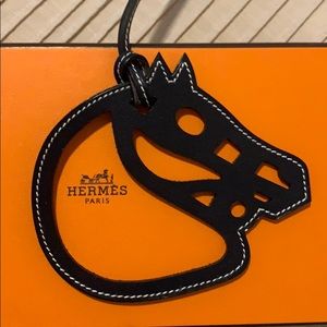 Hermès cheval bag charm - black